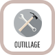 Icon outillage carré avec des outils au milieu
