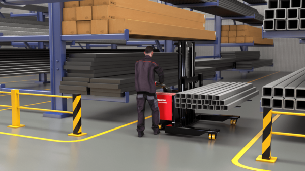 Manitou ES 720 4W – gerbeur électrique – en situation d'utilisation n°2